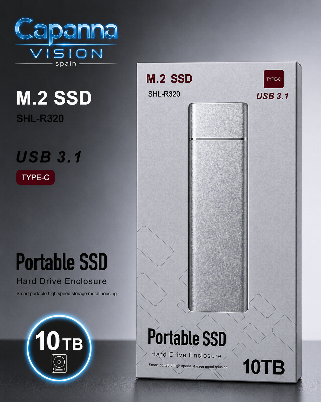 SSD Externo Portátil USB 3.0 – 1TB a 30TB | Disco Duro Compacto de Alta Velocidad