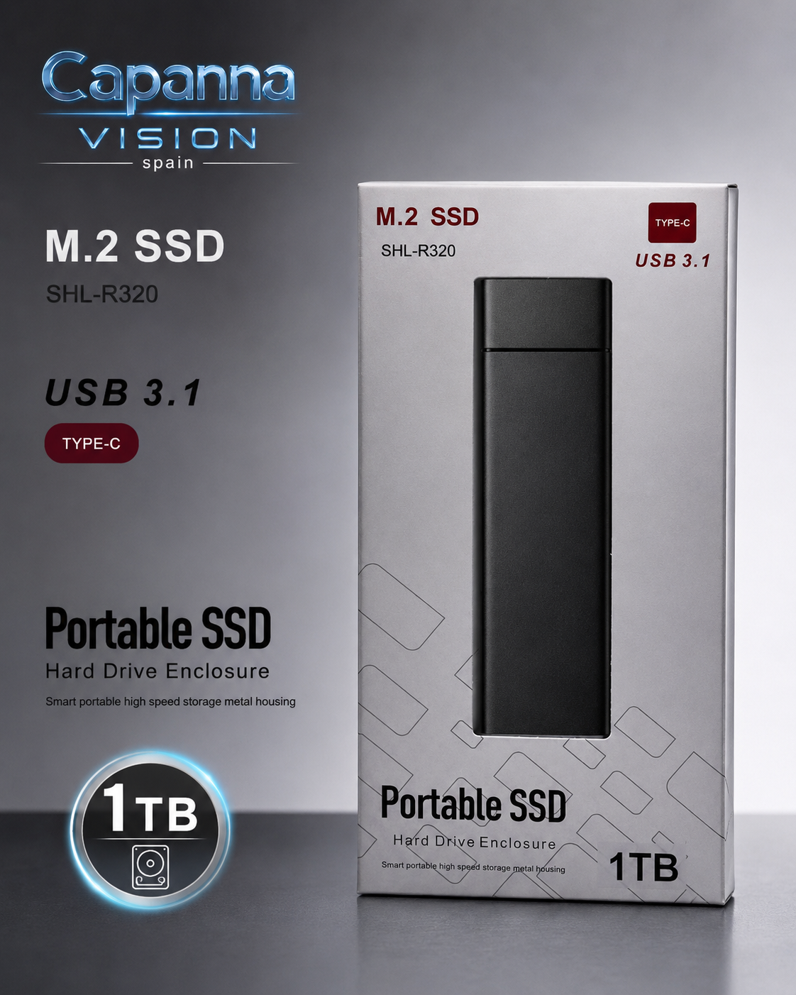 SSD Externo Portátil USB 3.0 – 1TB a 30TB | Disco Duro Compacto de Alta Velocidad