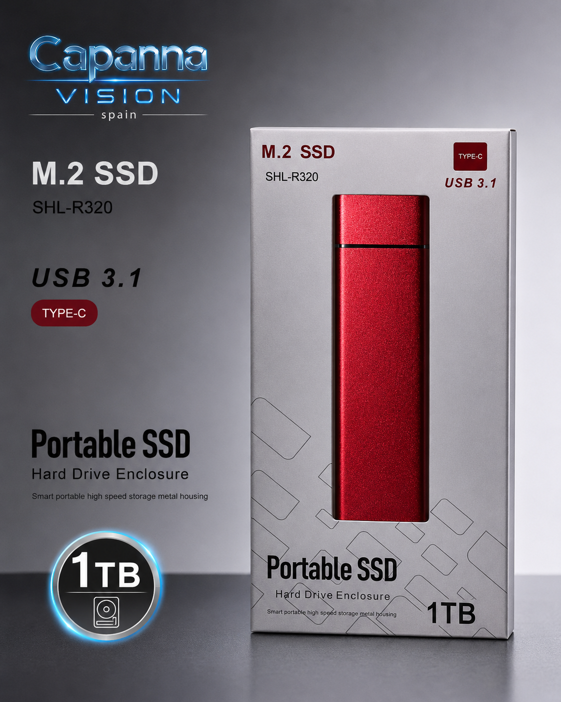 SSD Externo Portátil USB 3.0 – 1TB a 30TB | Disco Duro Compacto de Alta Velocidad