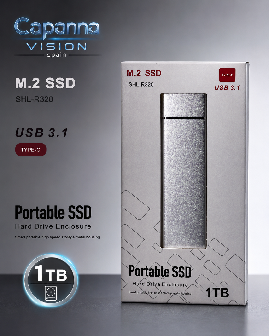 SSD Externo Portátil USB 3.0 – 1TB a 30TB | Disco Duro Compacto de Alta Velocidad