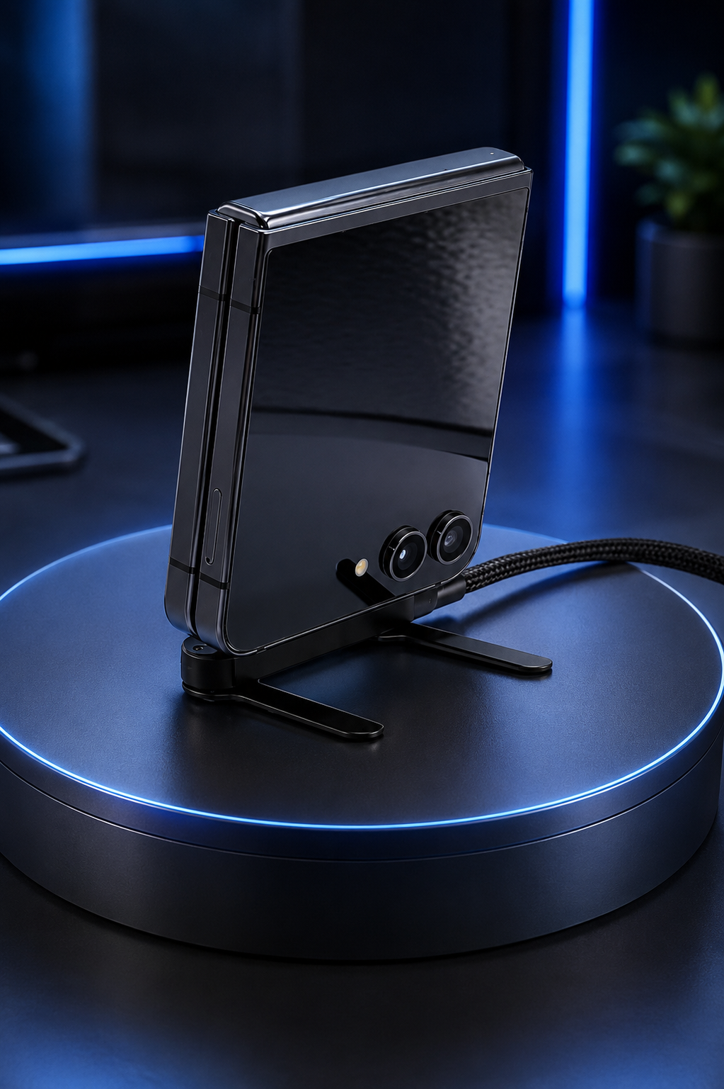 Cable USB-C 240W con Soporte para Móvil – Carga Rápida 2 en 1 Tipo Trípode