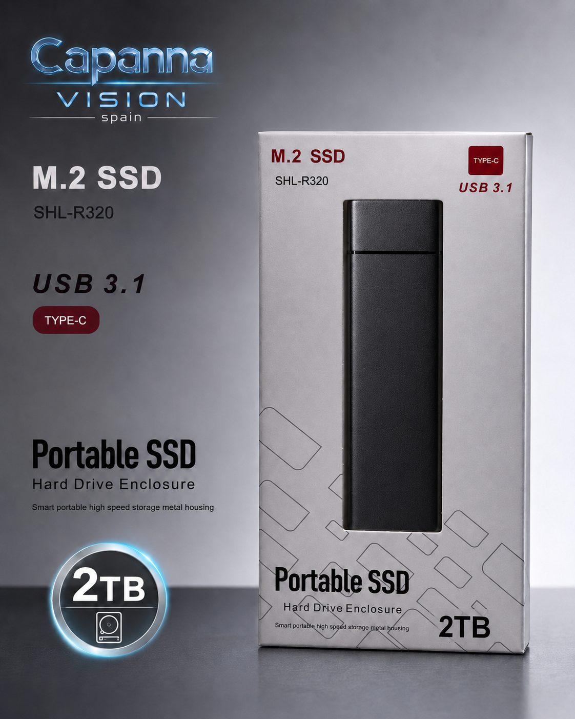 SSD Externo Portátil USB 3.0 – 1TB a 30TB | Disco Duro Compacto de Alta Velocidad