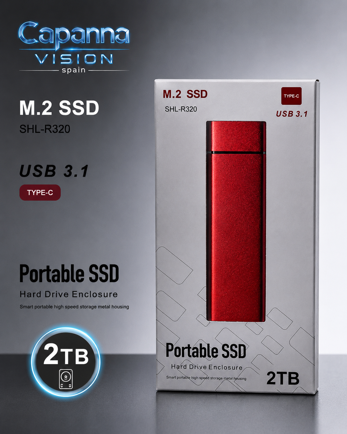 SSD Externo Portátil USB 3.0 – 1TB a 30TB | Disco Duro Compacto de Alta Velocidad