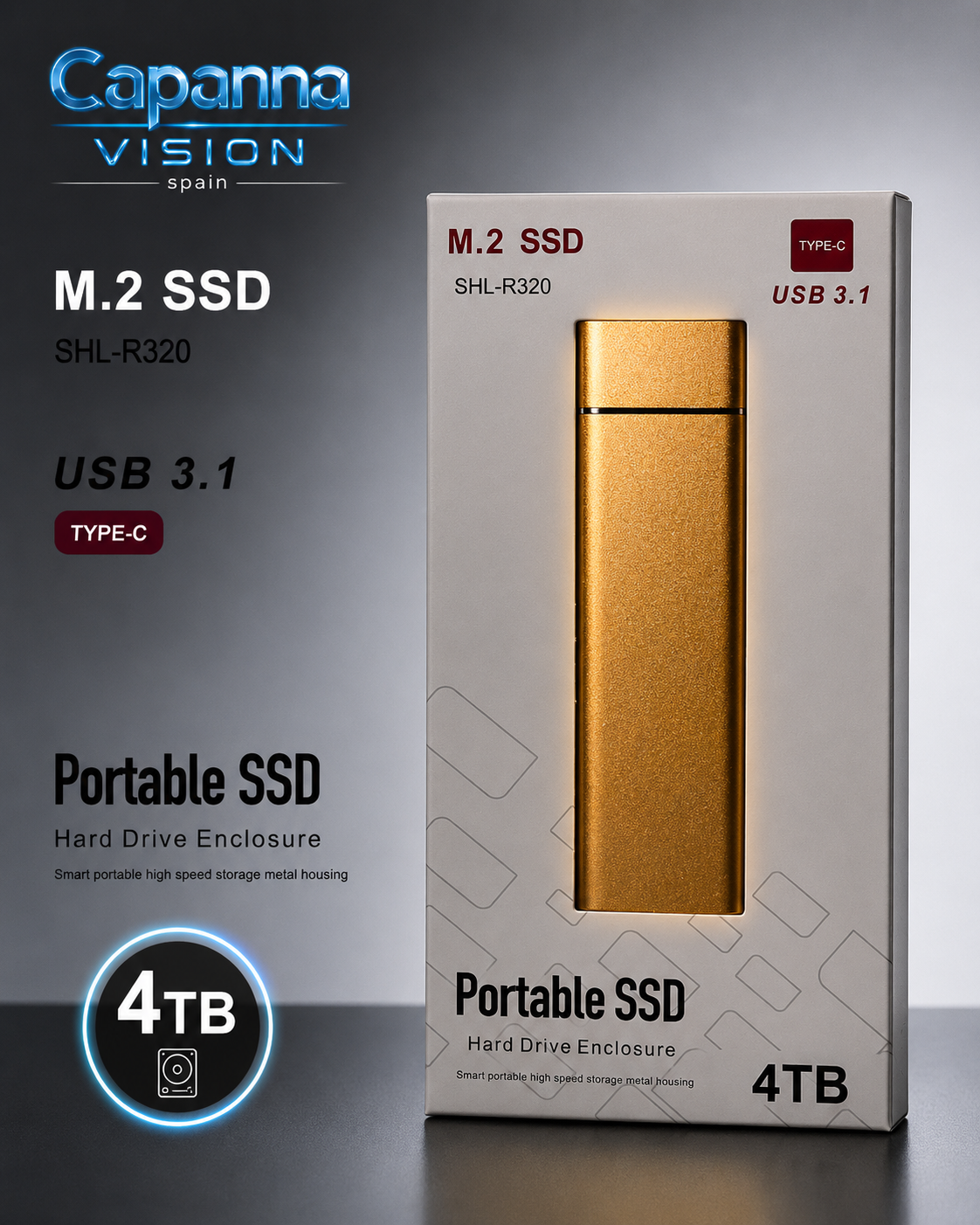 SSD Externo Portátil USB 3.0 – 1TB a 30TB | Disco Duro Compacto de Alta Velocidad