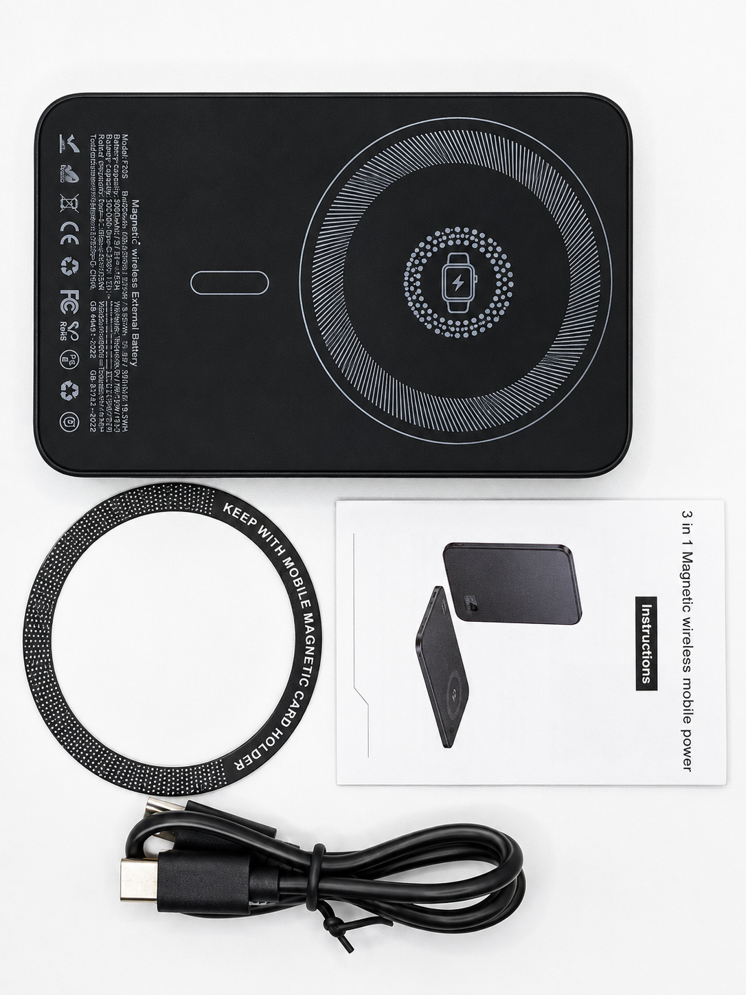 Batería Externa Magnética Ultra Slim 10.000 mAh con Carga Inalámbrica y USB-C