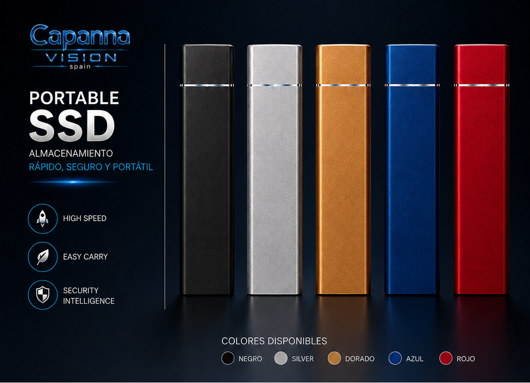 SSD Externo Portátil USB 3.0 – 1TB a 30TB | Disco Duro Compacto de Alta Velocidad